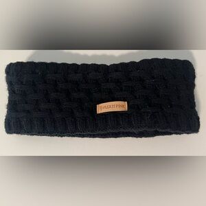 Black Knit Fleece Lines Headband